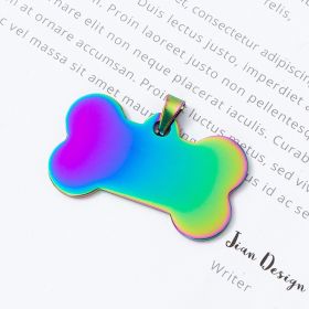 Stainless Steel Bone Shaped Pendant For Dog Collars; Metal Pendant For Pet Necklace; Pet Supplies (Color: Mixed Color, size: L)