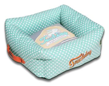 Touchdog Polka-Striped Polo Easy Wash Squared Fashion Dog Bed (size: medium)