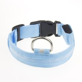 LED Luminous Pet Dog Collar Night (Option: Blue Light-S)
